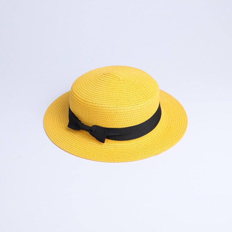 Chapéu de Palha Feminino Panamá CBF02 - Chapéu de Palha Feminino Panamá Casa Tech Amarelo Adulto 56-58cm 