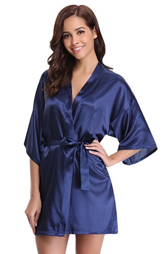 Pijama Feminino Curto de Cetim LIF21 - Pijama Feminino Curto de Cetim Casa Tech Azul Escuro P 