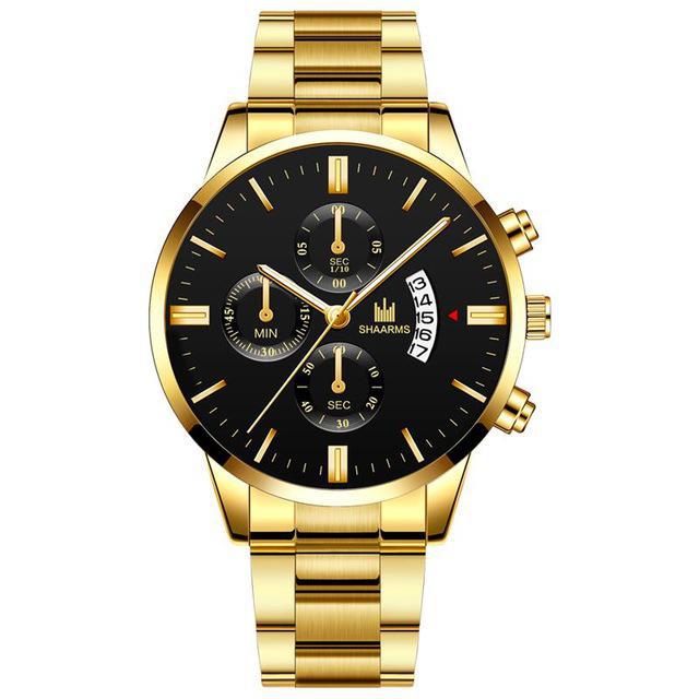 Relógio de Luxo para Homens de Negócios G2P28 - Relógio de Luxo para Homens de Negócios Casa Tech Loja Dourado e Preto 