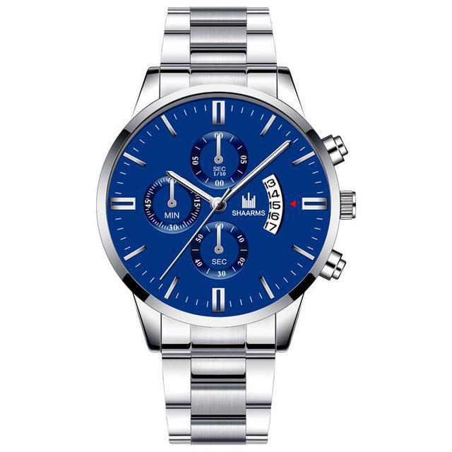 Relógio de Luxo para Homens de Negócios G2P28 - Relógio de Luxo para Homens de Negócios Casa Tech Loja Prata e Azul 