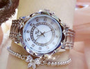 Relógio Diamante + Bracelete de brinde Feminino G1P17 - Relógio Diamante Casa Tech Loja Prata + bracelete