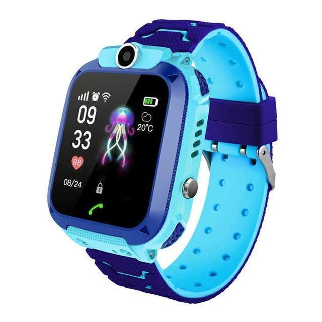Relógio Infantil Q12b - GPS, Câmera e botão SOS Casa Tech Loja Azul com Roxo 