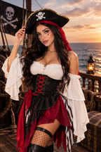 Fantasia de Halloween Feminina Pirata