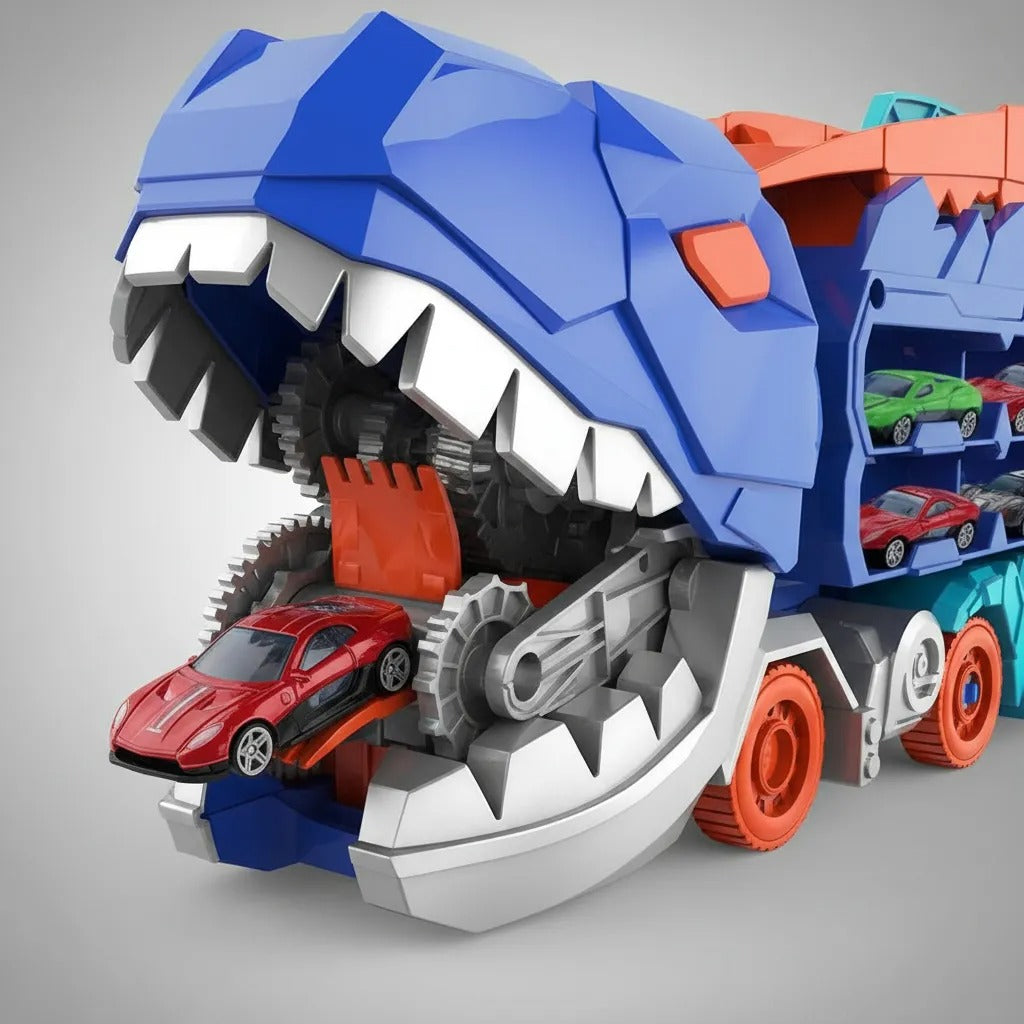 Caminhão Dinossauro Engolidor e Porta Carrinhos