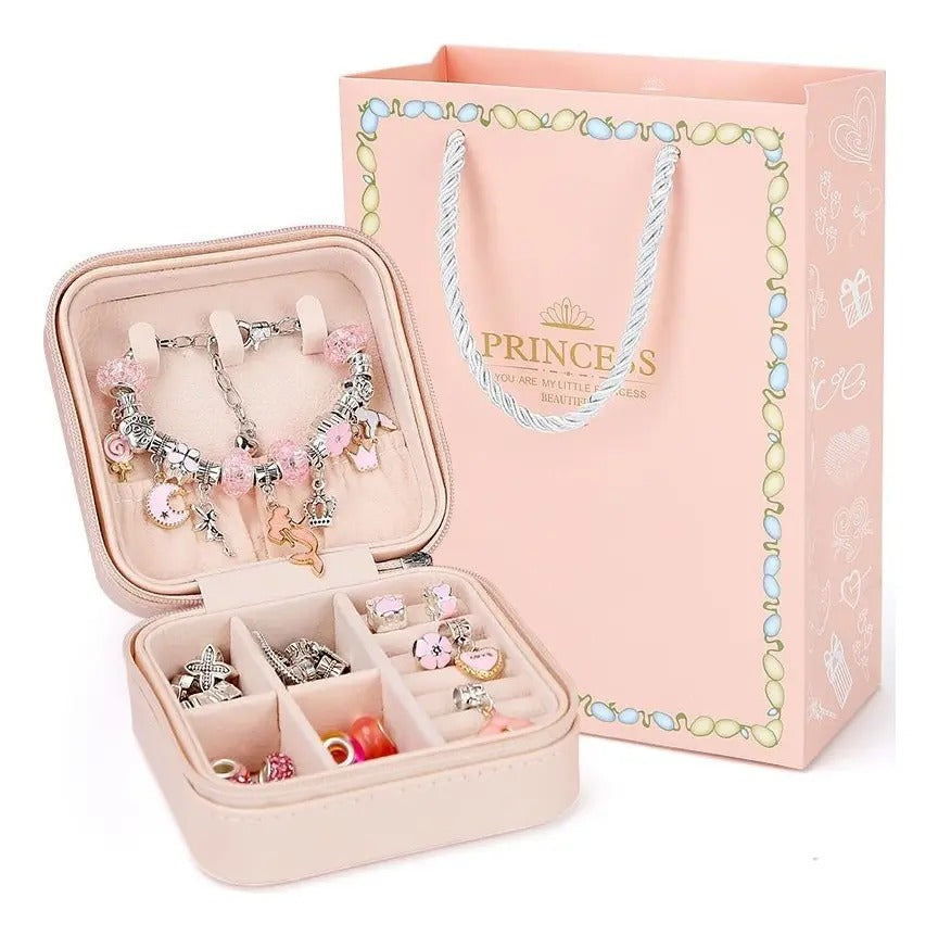 Kit crie Pulseira e Colar para Meninas + Porta-joias