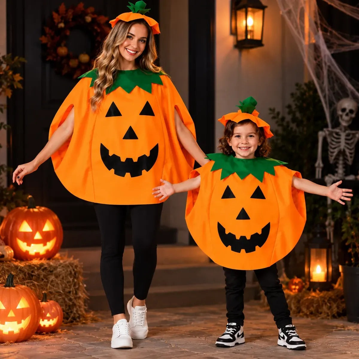 Fantasia de Halloween Abóbora Infantil e Adulto