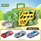 Dinosaur Morphed Track Ejection Car Toy Alloy Car Model Boy Morphed Glide Ejection Transport Puzzle Birthday Gift
