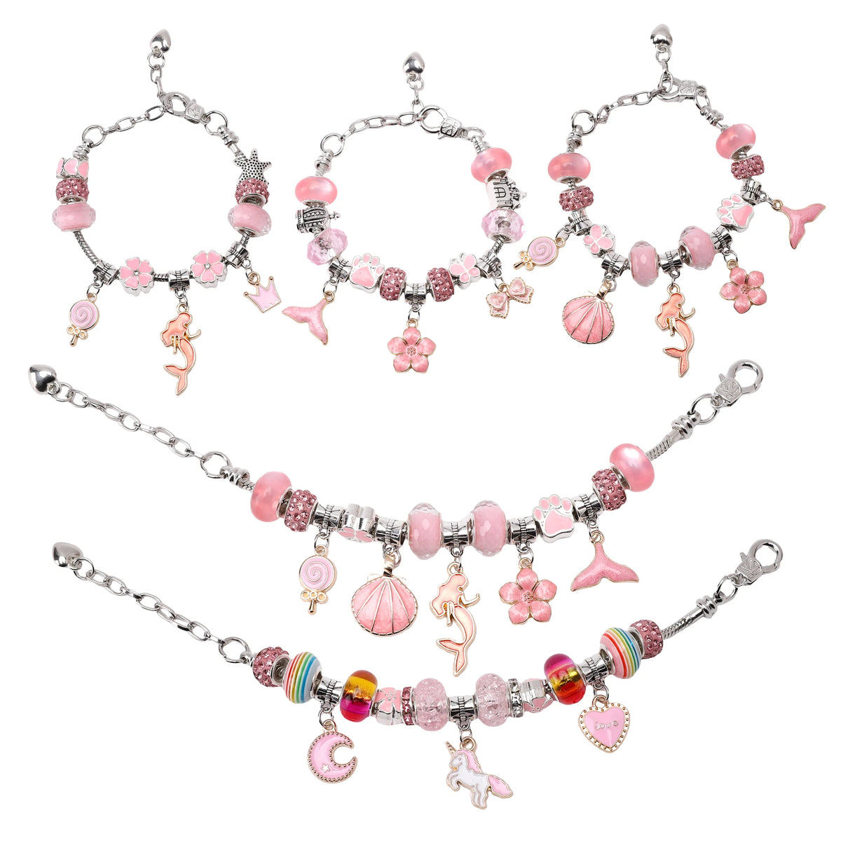 Kit crie Pulseira e Colar para Meninas + Porta-joias