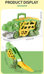 Dinosaur Morphed Track Ejection Car Toy Alloy Car Model Boy Morphed Glide Ejection Transport Puzzle Birthday Gift