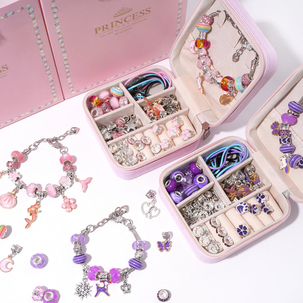 Kit crie Pulseira e Colar para Meninas + Porta-joias