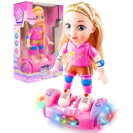 Boneca Giratória Andadora de Hoverboard com Música