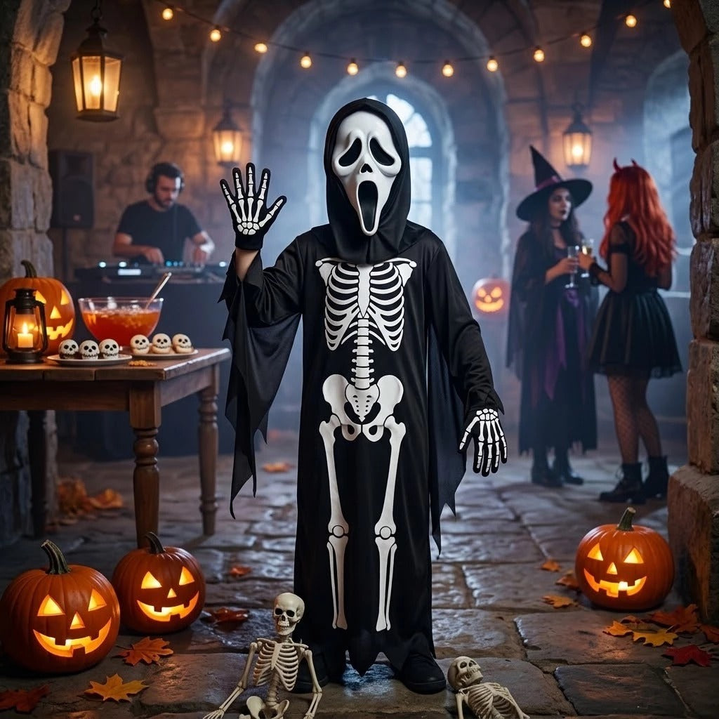 Fantasia Esqueleto Halloween Infantil