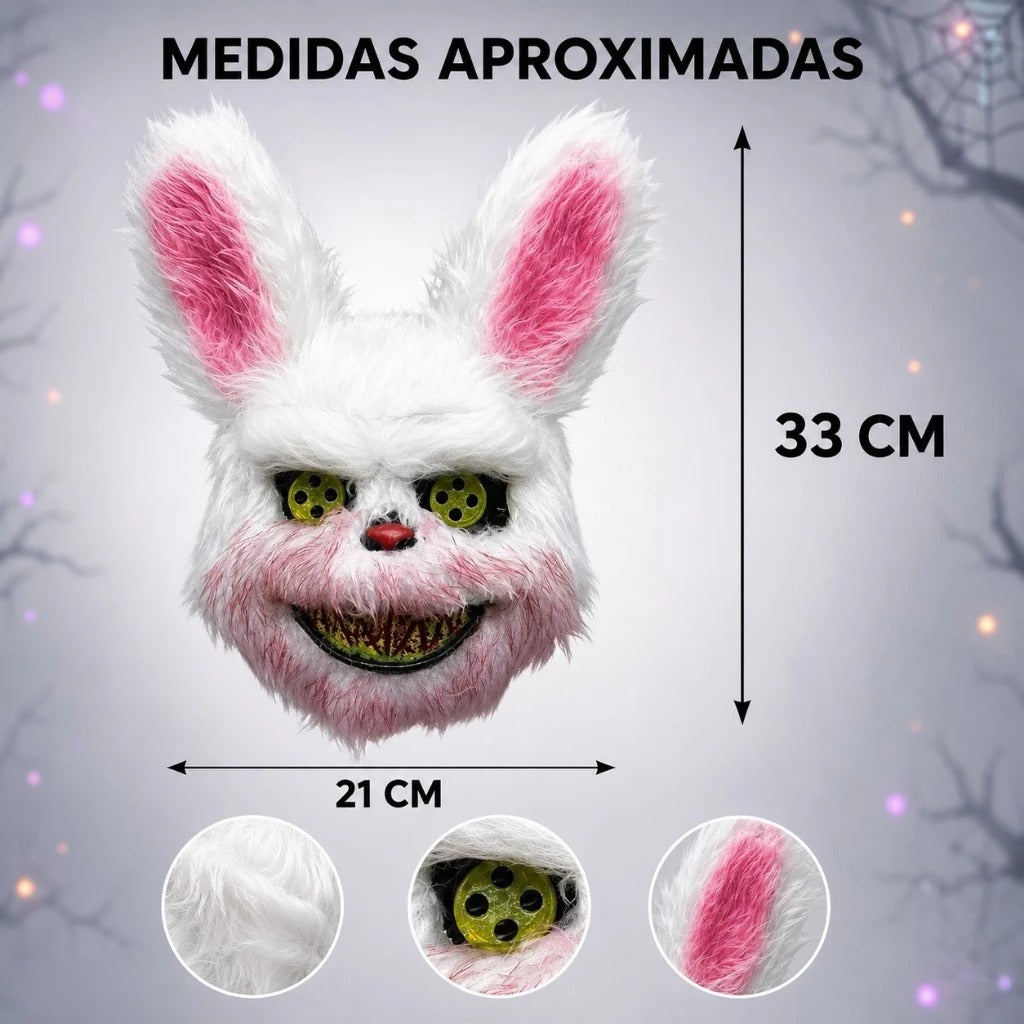 Fantasia de Casal Halloween Coelho com Máscara Led