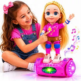 Boneca Giratória Andadora de Hoverboard com Música