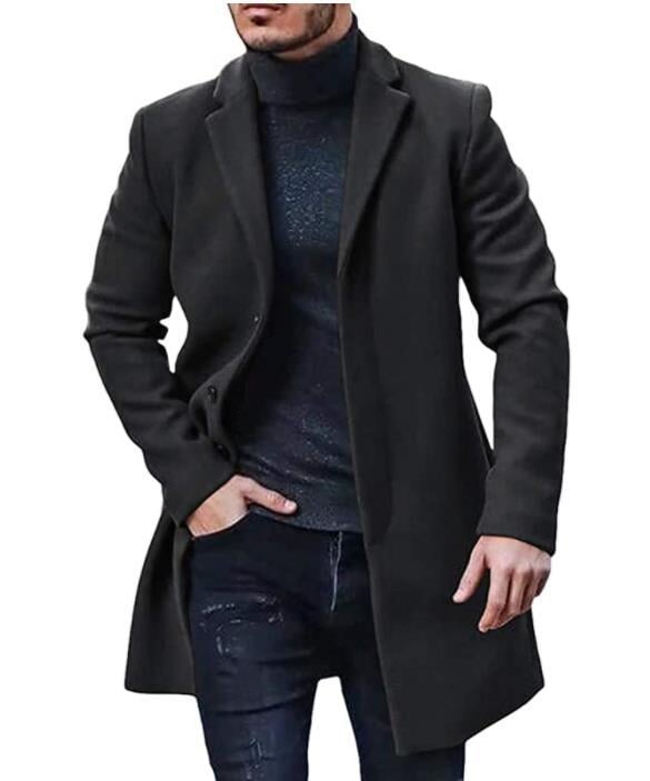 Casaco Sobretudo Masculino Longo JCM33-Casaco Sobretudo Masculino Longo Casa Tech Preto M 