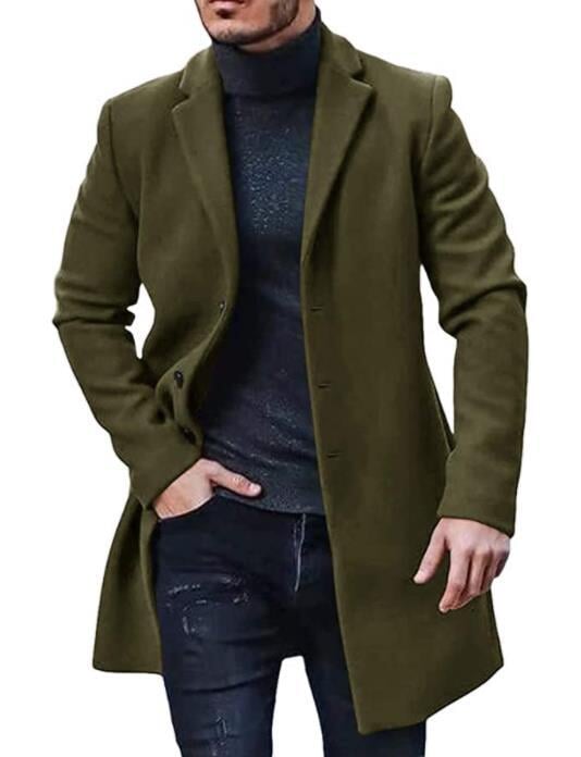 Casaco Sobretudo Masculino Longo JCM33-Casaco Sobretudo Masculino Longo Casa Tech Verde M 