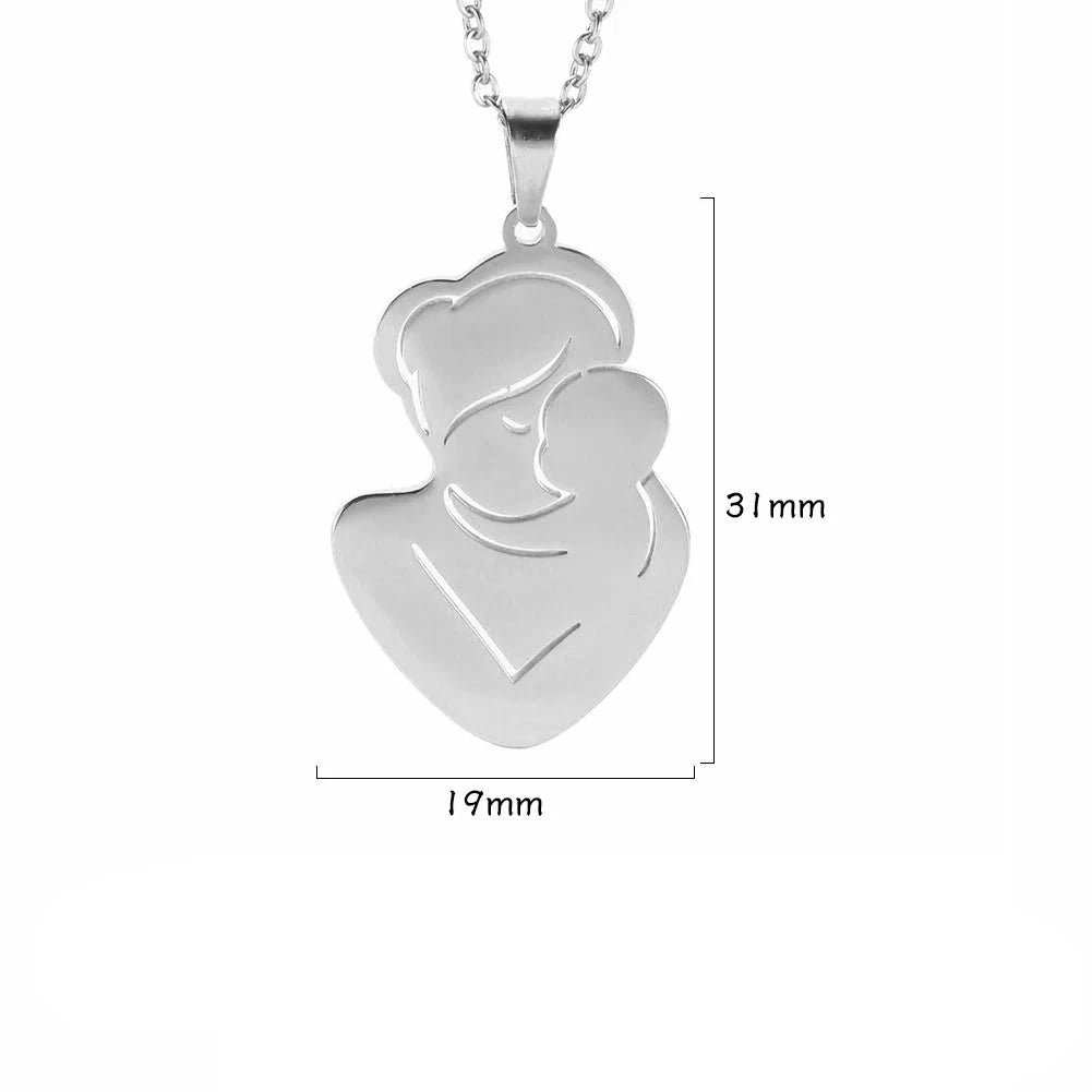 Colar Para Mãe - Presente Dia das Mães PPE04-Colar Para Mãe - Presente Dia das Mães Casa Tech MomBaby1-Steel 
