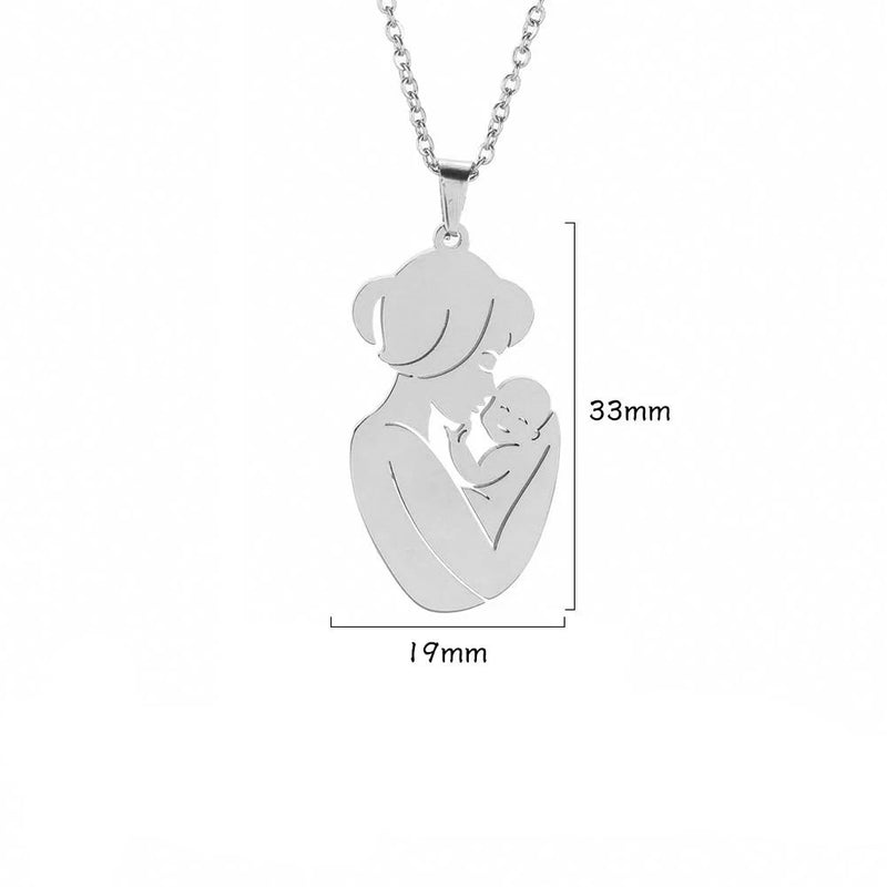 Colar Para Mãe - Presente Dia das Mães PPE04-Colar Para Mãe - Presente Dia das Mães Casa Tech MomBaby2-Steel 