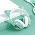 Fone de Ouvido Orelha de Gatinho com Led - Headphone AEV18- Fone de Ouvido Orelha de Gatinho com Led - Headphone Casa Tech Verde 