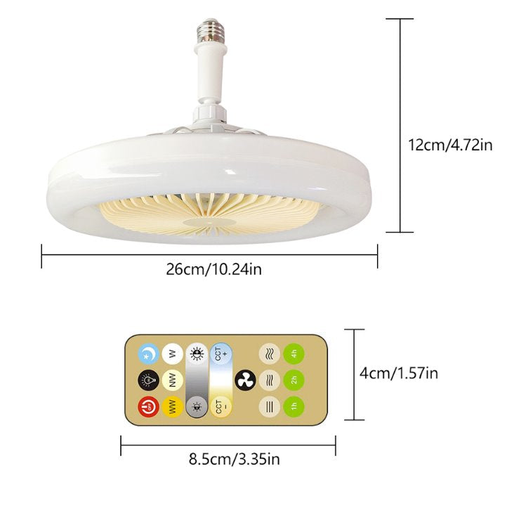 Lâmpada Turbo Led 2 em 1 Ultra Potente Luminária Ventilador Casa Tech 