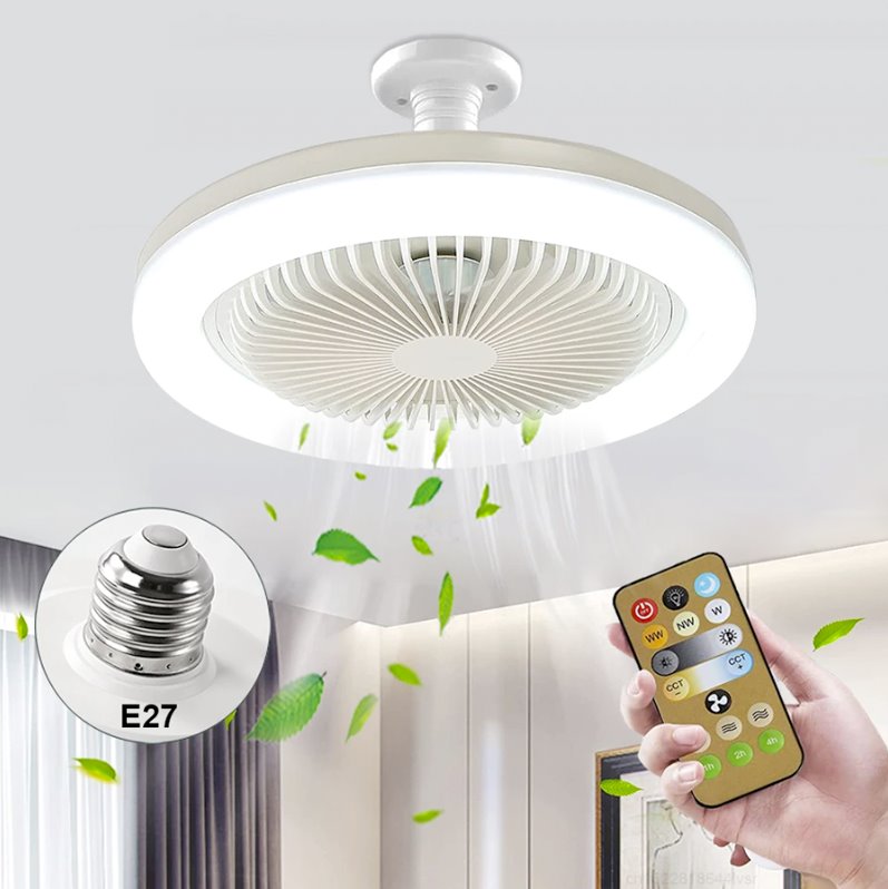 Lâmpada Turbo Led 2 em 1 Ultra Potente Luminária Ventilador Casa Tech 