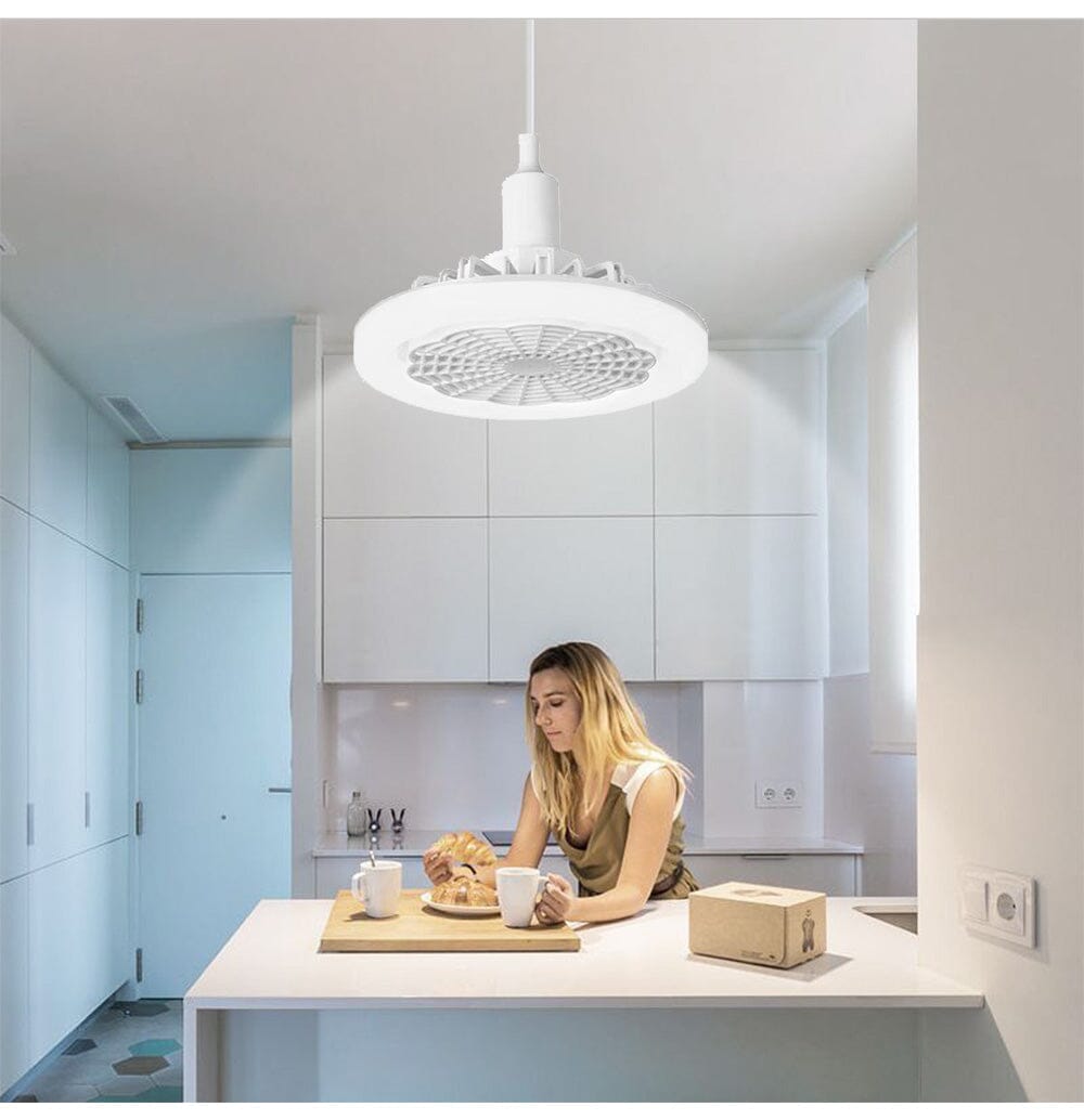 Lâmpada Turbo Led 2 em 1 Ultra Potente Luminária Ventilador Casa Tech 