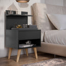 Mesa de Cabeceira Retrô (Criado Mudo) NAC01-Mesa de Cabeceira Retrô (Criado Mudo) Casa Tech Preta 