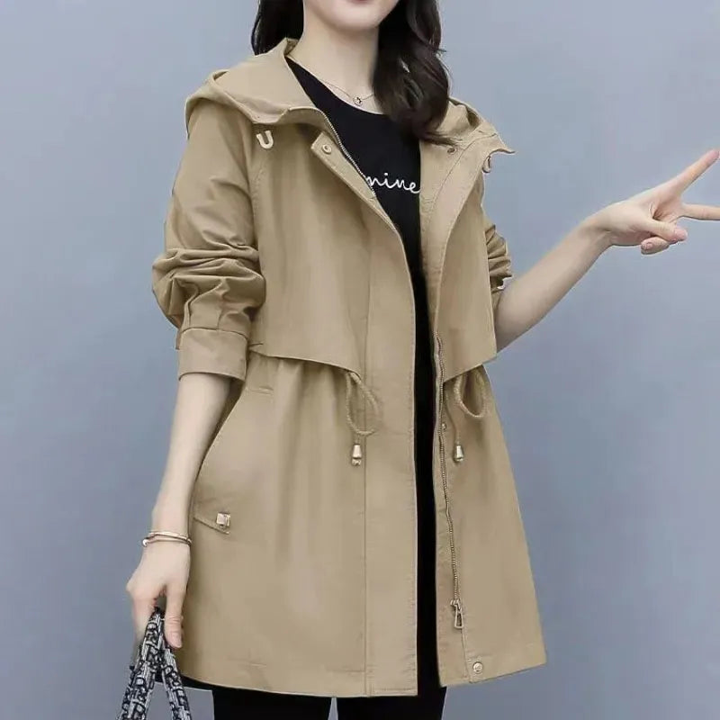 Parka Corta-Vento Feminina JCF19-Parka Corta-Vento Feminina Casa Tech Khaki M 