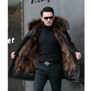 Parker Men's Imitation Fur Liner Winter Warm New Fur One-piece Coat Imitation Mink Fleece Mid-length Fur Coat Casa Tech 