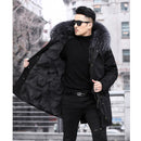 Parker Men's Imitation Fur Liner Winter Warm New Fur One-piece Coat Imitation Mink Fleece Mid-length Fur Coat Casa Tech 6 M CHINA