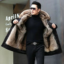 Parker Men's Imitation Fur Liner Winter Warm New Fur One-piece Coat Imitation Mink Fleece Mid-length Fur Coat Casa Tech 