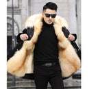 Parker Men's Imitation Fur Liner Winter Warm New Fur One-piece Coat Imitation Mink Fleece Mid-length Fur Coat Casa Tech 