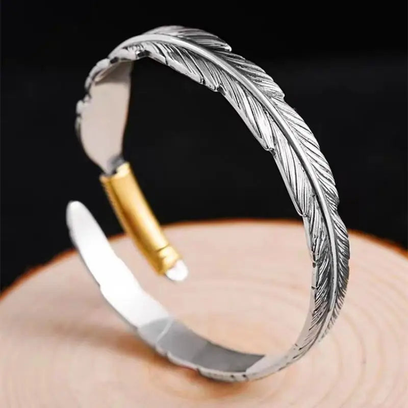 Pulseira de Aço Masculina Pena JSF27-Pulseira de Aço Masculina Pena Casa Tech 