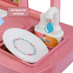 Cozinha Completa de Brinquedo Infantil Solta Água e Som