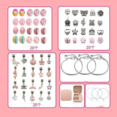 Kit crie Pulseira e Colar para Meninas + Porta-joias