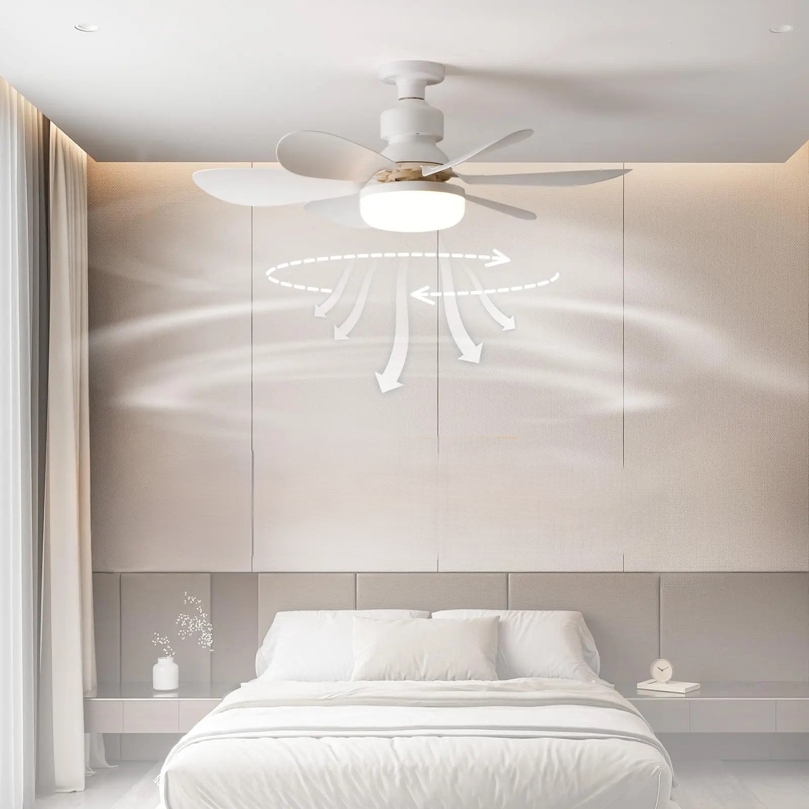 Ventilador de Teto com Luminária + Controle Remoto UTI45-Ventilador de Teto com Luminária + Controle Remoto Casa Tech 