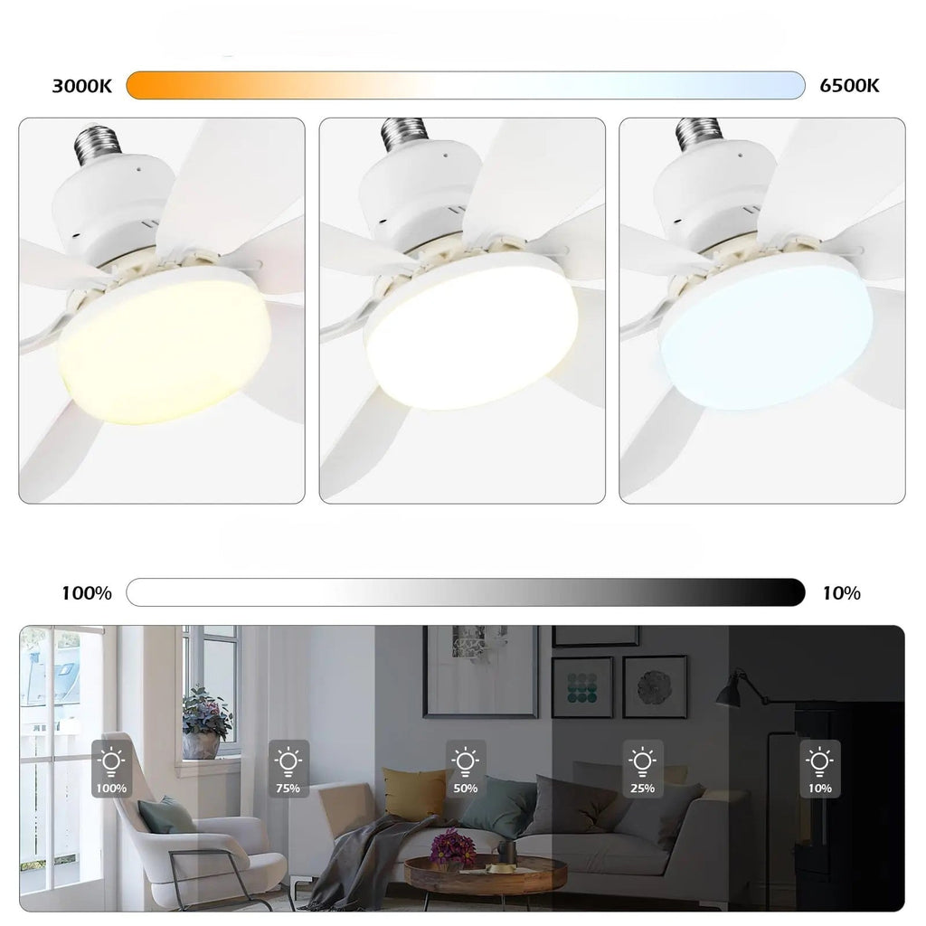 Ventilador de Teto com Luminária + Controle Remoto UTI45-Ventilador de Teto com Luminária + Controle Remoto Casa Tech 