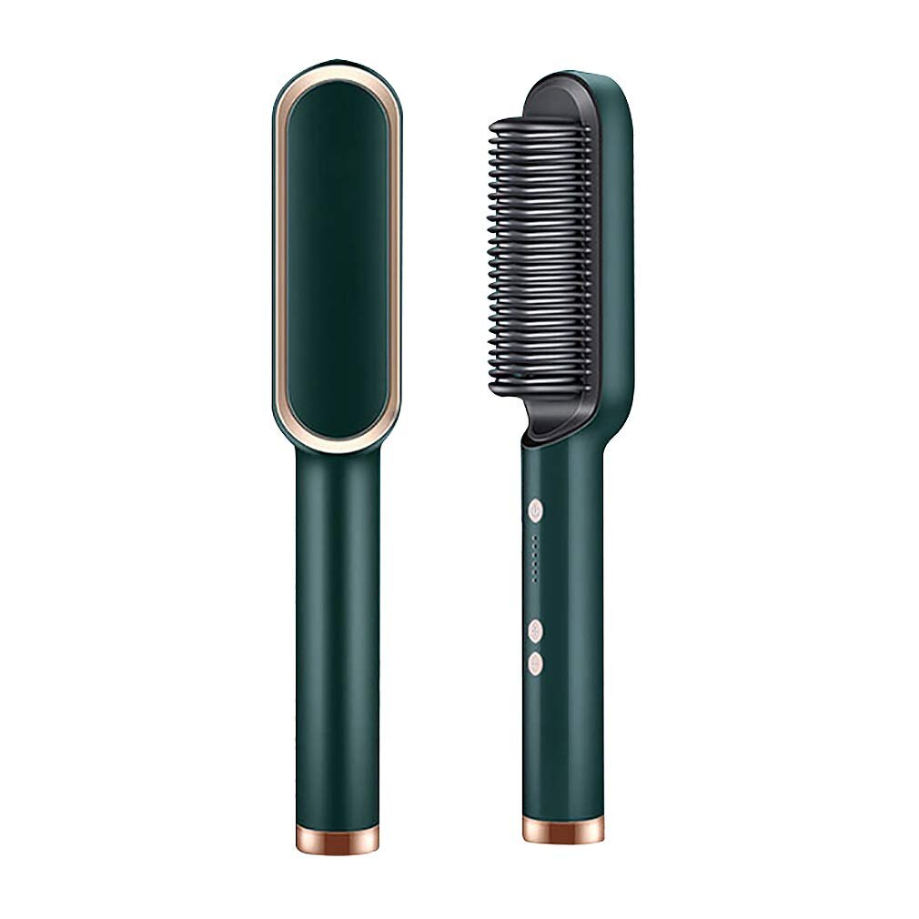 Anion Hair Escova Alisadora 3 em 1 - Alisa, Seca e Hidrata com luzes de Íons G3P9 - Anion Hair Escova Casa Tech Loja Verde 220 V 