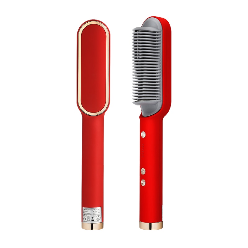 Anion Hair Escova Alisadora 3 em 1 - Alisa, Seca e Hidrata com luzes de Íons G3P9 - Anion Hair Escova Casa Tech Loja Vermelho 110 V 