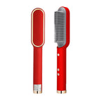 Anion Hair Escova Alisadora 3 em 1 - Alisa, Seca e Hidrata com luzes de Íons G3P9 - Anion Hair Escova Casa Tech Loja Vermelho 110 V 