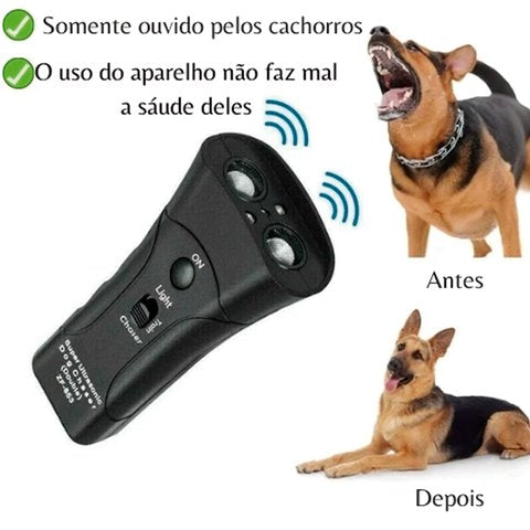 Aparelho Anti Latido - SilenPro Adestrador de Cães Ultrassônico com lanterna de comandos DOG04 - Aparelho Anti Latido Casa Tech Loja 