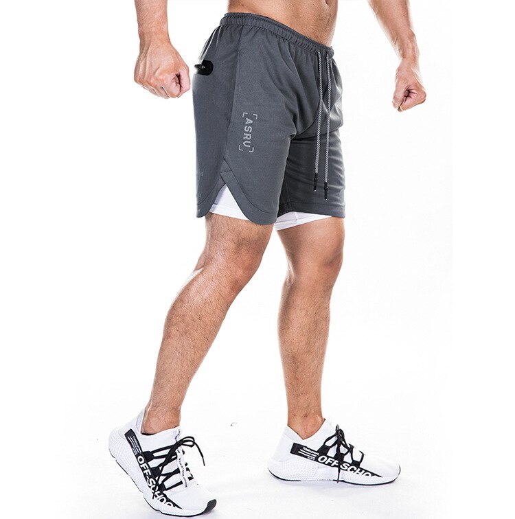 Bermuda Speedbreaker Com Bolso Premium G2P32 - Bermuda Speedbreaker Casa Tech Loja P Cinza Escuro e Branco 