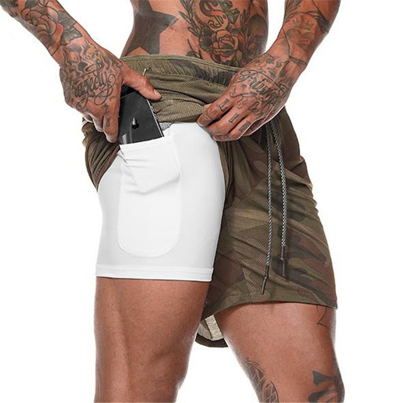 Bermuda Speedbreaker Com Bolso Premium G2P32 - Bermuda Speedbreaker Casa Tech Loja P Marrom e Branco 