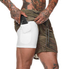 Bermuda Speedbreaker Com Bolso Premium G2P32 - Bermuda Speedbreaker Casa Tech Loja P Marrom e Branco 