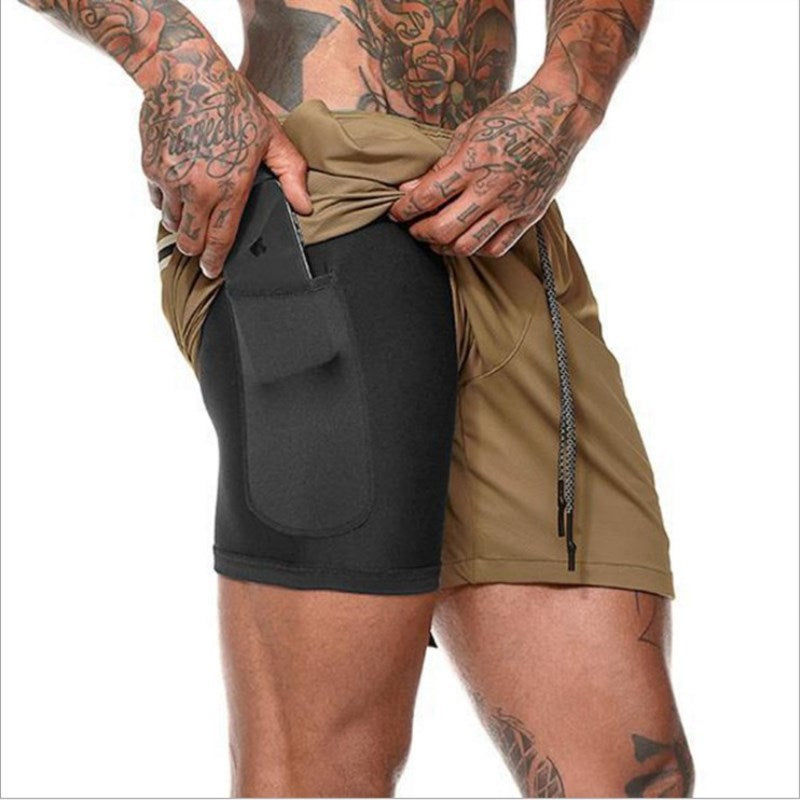Bermuda Speedbreaker Com Bolso Premium G2P32 - Bermuda Speedbreaker Casa Tech Loja P Marrom e Preto 