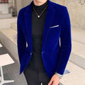 Blazer Masculino Tecido Aveludado JCM32 - Blazer Masculino Tecido Aveludado Casa Tech Azul M 