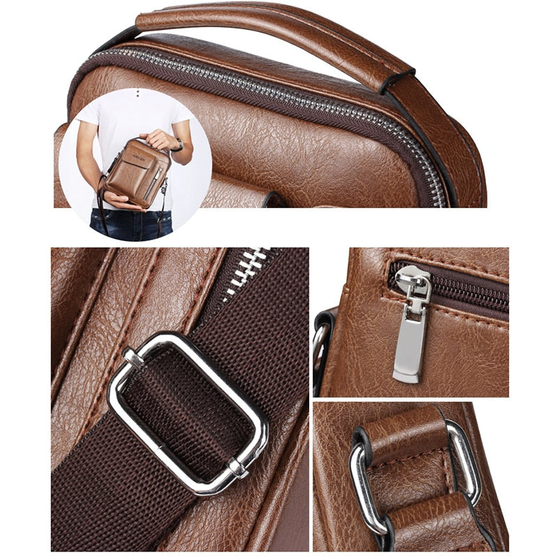 Bolsa Carteiro Masculina Transversal Couro BOL17 - Bolsa Carteiro Masculina Transversal Couro Casa Tech Loja 