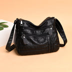 Bolsa Crossbody Feminina Vintage 0 Casa Tech Loja black 24x8x17cm 
