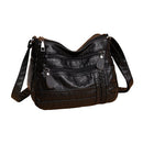 Bolsa Crossbody Feminina Vintage G10P7 - Bolsa Crossbody Feminina Vintage Casa Tech Loja Preto 24 x 8 x 17cm 