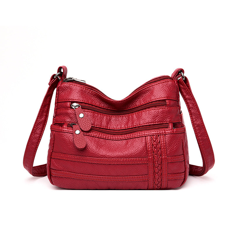 Bolsa Crossbody Feminina Vintage G10P7 - Bolsa Crossbody Feminina Vintage Casa Tech Loja Vermelho 24 x 8 x 17cm 